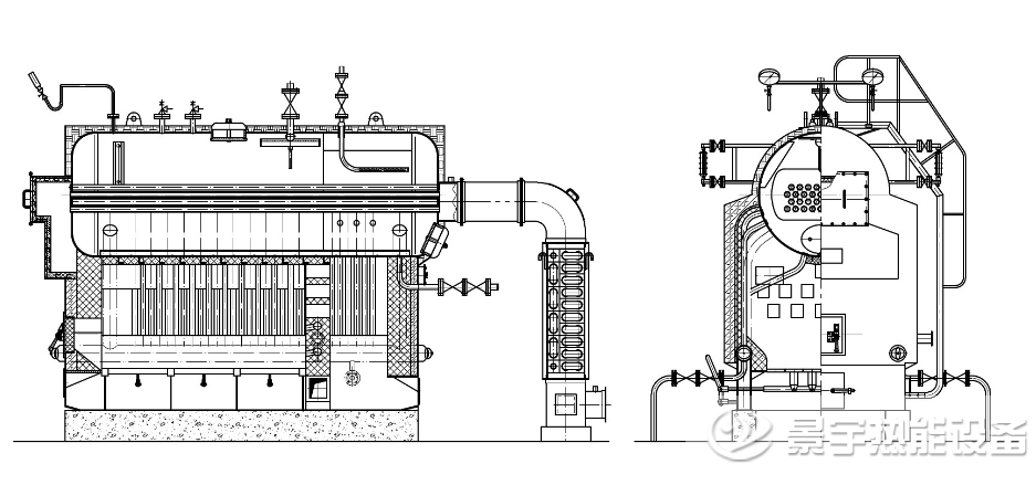 DZH生物質(zhì)臥式蒸汽鍋爐本體運行原理圖